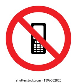 Mobile phone and prohibition sign