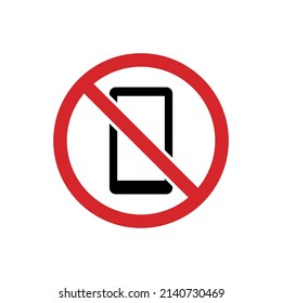 Icono vectorial de prohibición de teléfonos móviles