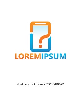 Mobile phone question logo template design