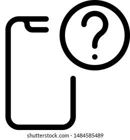 Mobile phone with question mark symbol for help