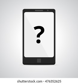 Mobile Phone Question, Quizz, Instruction. You could paste your own information. Vector