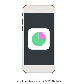 Mobile phone with Radial graph Icon on the screen.