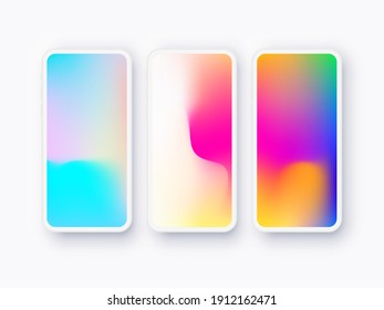 Mobile Phone Realistic in Perspective with Gradient Display iPhone