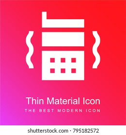 Mobile phone red and pink gradient material white icon minimal design