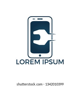 Mobile Phone Repair Logo Design Element. Logo design for mobile support symbol. 