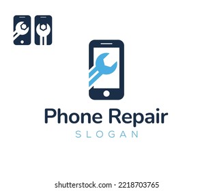 Mobile phone repair logo. Phone service logo designs concept