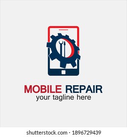 Mobile Phone Repair Logo.phone service logo, phone Repair, simple, concept, logo template - Vector