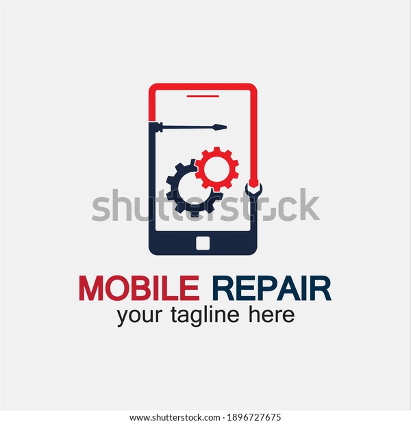 Mobile Phone Repair Logo.phone\
service logo,phone Repair, simple, concept, logo template -\
Vector