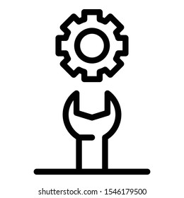 Mobile phone repair service icon. Outline mobile phone repair service vector icon for web design isolated on white background