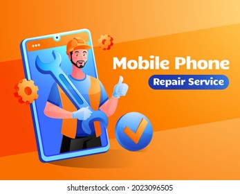 Mobile Phone Repair Service Illustration