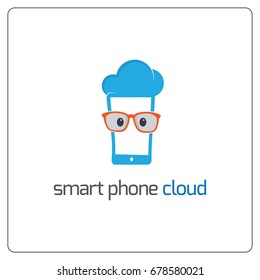 Mobile phone repair service logo. Mobile icon. apps logo icon. cloud mascot.