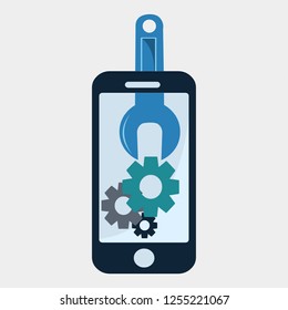 Mobile phone repair vector icon