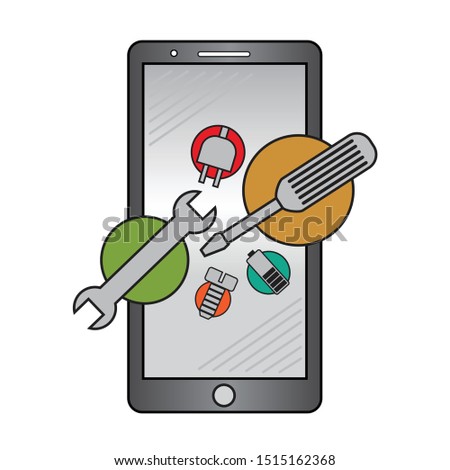 Mobile Phone Reparing vector illustration