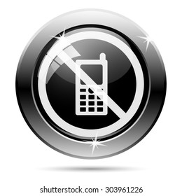 Mobile phone restricted icon. Internet button on white background. EPS10 vector 