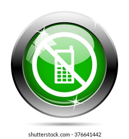 Mobile phone restricted icon. Internet button on white background. EPS10 vector.