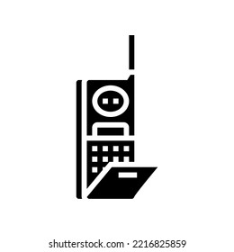 mobile phone retro device glyph icon vector. mobile phone retro device sign. isolated symbol illustration