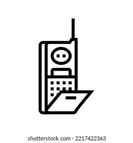 mobile phone retro device line icon vector. mobile phone retro device sign. isolated contour symbol black illustration