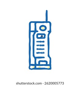 celular gadget retro ícone doodle esboço vetor. sinal de gadget retro telefone celular. ilustração símbolo isolado