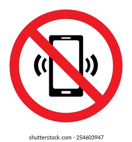 Mobile phone ringer volume mute sign