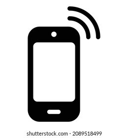 Mobile Phone Ringing Flat Icon Isolated On White Background