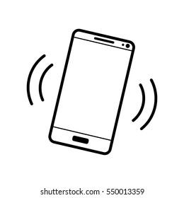 Mobile Phone Ringing Icon On White Background