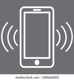 Mobile phone ringing icon. Vector isolated on gray background.Flat call icon.Trendy telephone template for web site, app, cell symbol and smartphone logo. Smart mobile phone icon, vector illustration