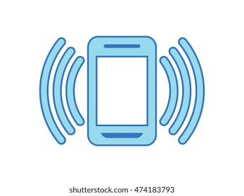Mobile phone ringing or vibrating icon