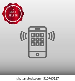 Mobile Phone Ringing or Vibrating Vector Icon Illustration