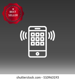 Mobile Phone Ringing or Vibrating Vector Icon Illustration