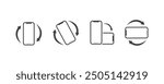 Mobile phone rotate icon set in line style device rotation with simple black style symbol sign