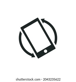 Mobile phone rotate vector icon isolated of flat style design.