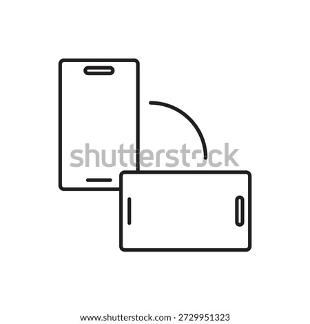 Mobile phone rotating from portrait to landscape mode