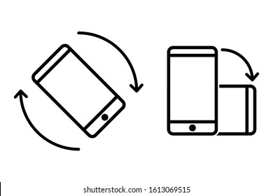 mobile phone rotation icon isolated vector white background