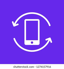 Mobile phone rotation icon. Vector Illustration