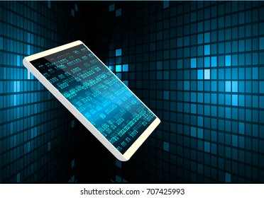 mobile phone, Safety concept, Closed Padlock on digital, cyber security vector