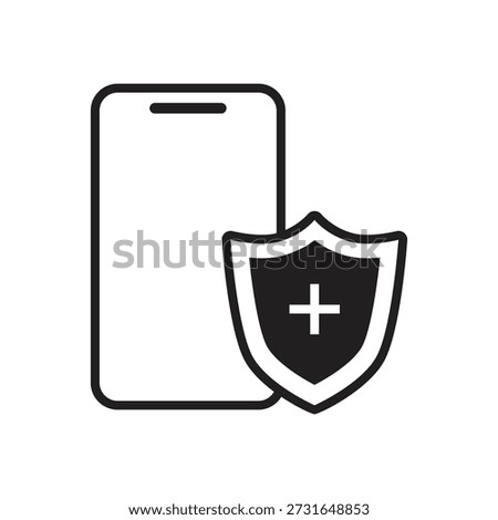 Mobile phone with safety shield and plus