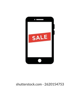 Mobile Phone with Sale Banner Representing Online or Mobile Sales