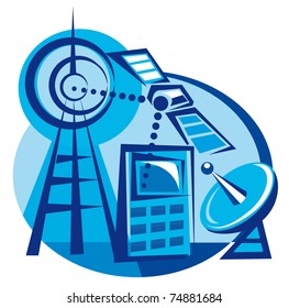 Mobile phone and satellite