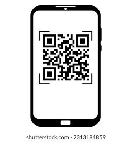 Mobile phone scan qr code, reader applecation, technology concept isolated. Barcode scaner. 