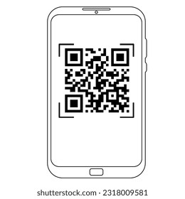 Mobile phone scan qr code, reader applecation, technology concept isolated. Barcode scaner. 