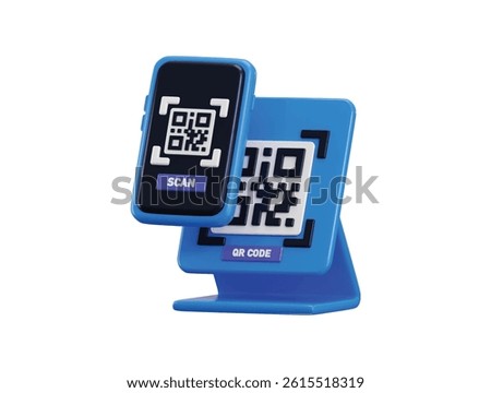Mobile phone with scanning barcode icon 3d render concept of scanning barcode for digital payment system, money transaction on mobile app service vector illustration
