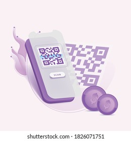 Mobile phone scanning qr code.