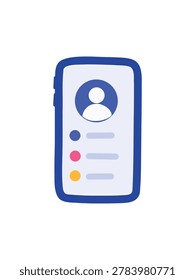 Mobile phone screen in flat style, digital technology concept