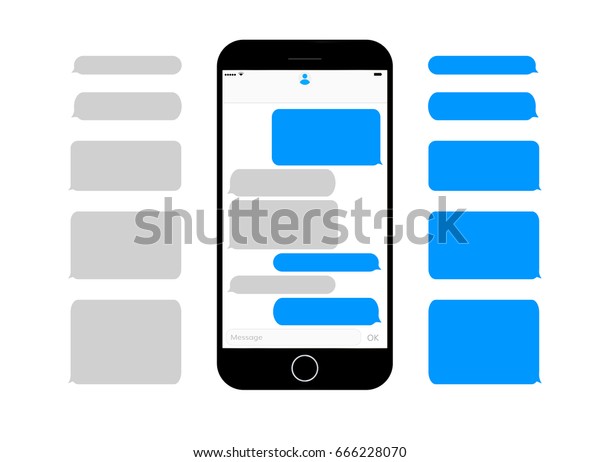 Mobile Phone Screen Messaging Text Boxes Stock Vector (Royalty Free ...