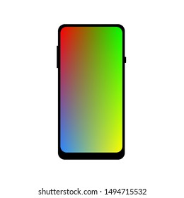 Mobile phone screen multicoloured display