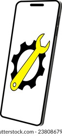 mobile phone screen on a transparent background