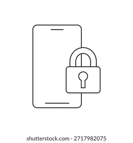 Tela do celular com ícone de cadeado para segurança bloqueada.