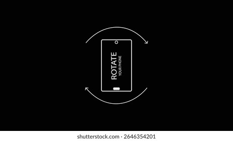 Mobile phone screen rotate arrow icon animation with alpha background.Device rotation symbol.Rotate Mobile phone. Turn your device. Rotate phone line icon vector illustration in transparent background - Powered by Shutterstock - Get 15% off with code: PIKWIZARD15