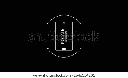 Mobile phone screen rotate arrow icon animation with alpha background.Device rotation symbol.Rotate Mobile phone. Turn your device. Rotate phone line icon vector illustration in transparent background