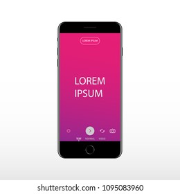 Mobile phone with screen of the text input. Entering your text for social network. Vector illustration.